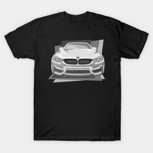 Grey Sports Car Illustration T-Shirt